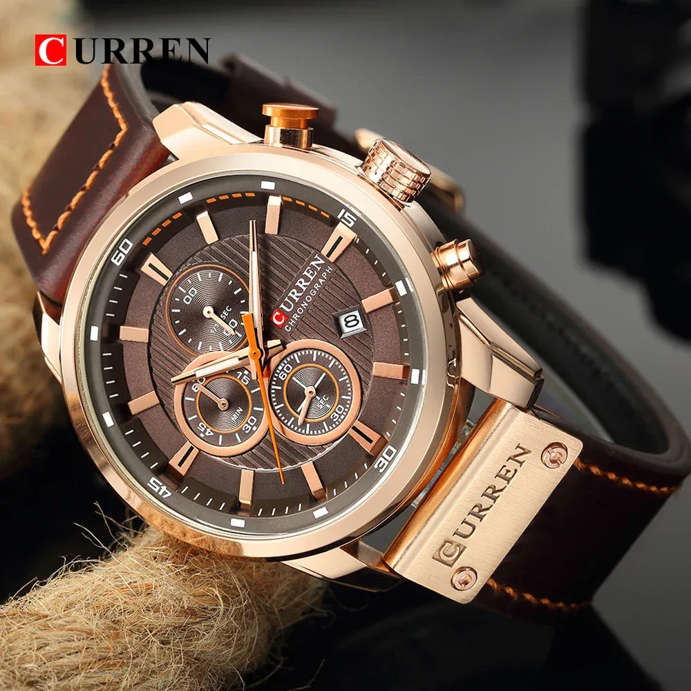 Montre Homme CURREN Fashion Date Quartz - Chronographe Luxe Sport - AgorAstrA