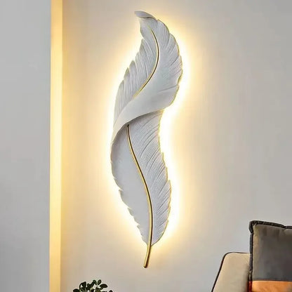 Lampe murale plume moderne, minimaliste et lumineuse, luxueuse et créative pour salon, chambre, chevet, entrée, fond TV, mur. - AgorAstrA