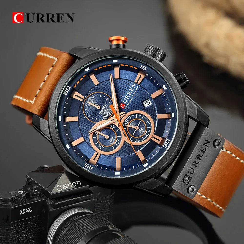 Montre Homme CURREN Fashion Date Quartz - Chronographe Luxe Sport - AgorAstrA