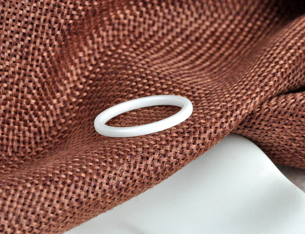 Bagues en céramique taillée noir et blanc tendance Lokaer, bijoux classiques de mariage et de fiançailles pour femmes, Anneaux Anillos R18014 - AgorAstrA