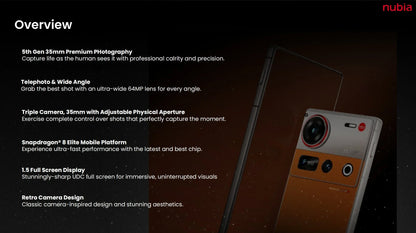 Nubia Z70S Ultra 5G - Octa Core - Batterie 6600mAh - Écran 144Hz - AgorAstrA