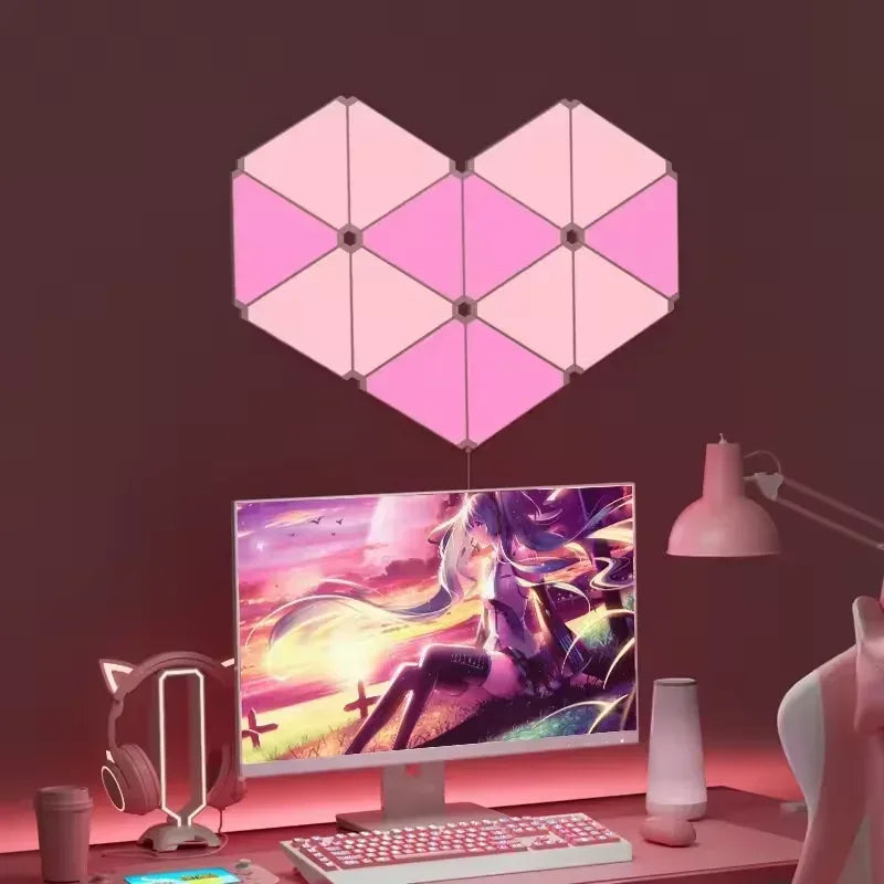 Lampe Triangulaire LED RGB DIY Contrôle App Wi-Fi Bluetooth Musique Gaming - AgorAstrA