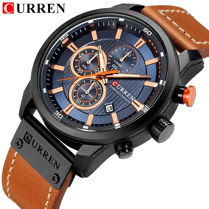 Montre Homme CURREN Fashion Date Quartz - Chronographe Luxe Sport - AgorAstrA