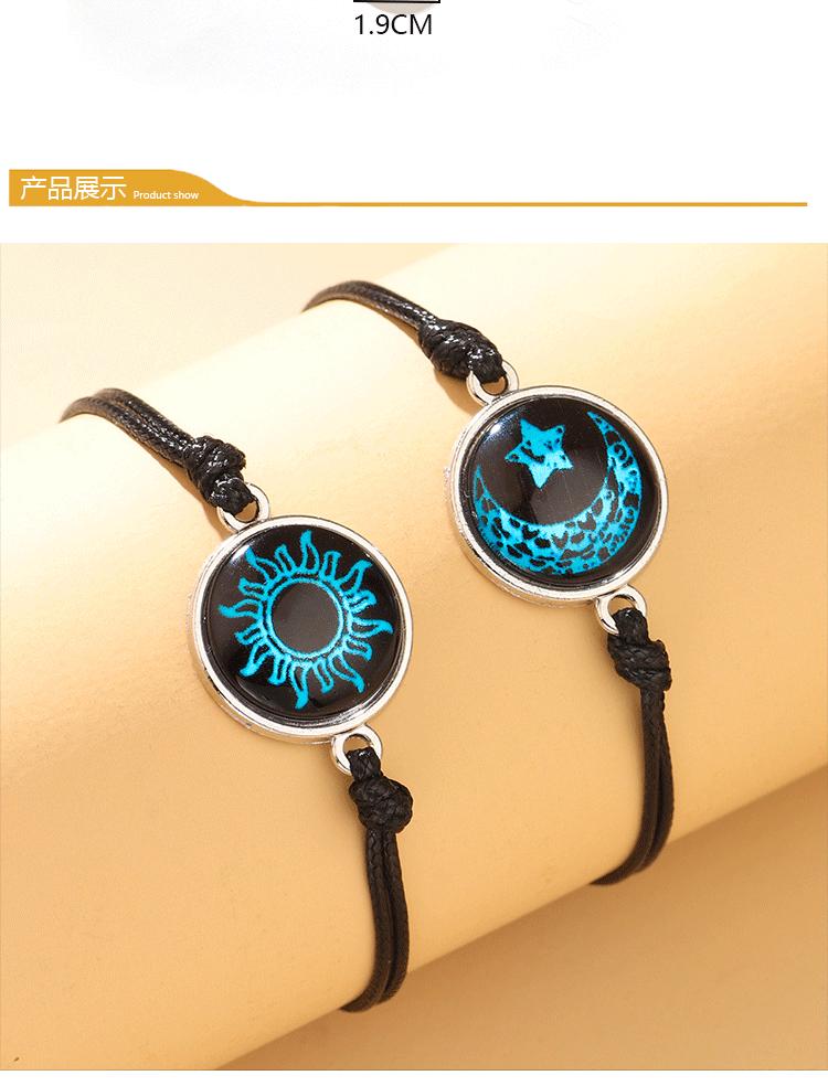 Bracelet Unisexe Breloques Papillon Soleil Lune Pierres Lumineuses Kevlar - AgorAstrA