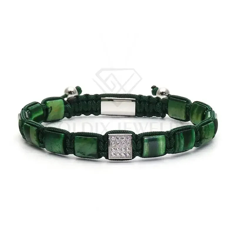 Bracelet Perles Agate 8mm Goldix - Œil de Tigre Lapis Malachite Onyx - Homme Cadeau - AgorAstrA