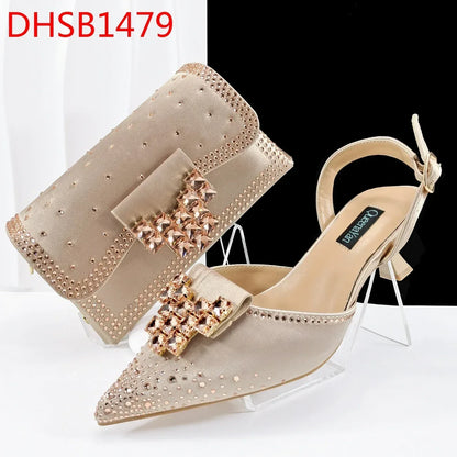 Chaussures Soirée Africaines Femme Bout Pointu avec Sac Assorti Mariage - AgorAstrA