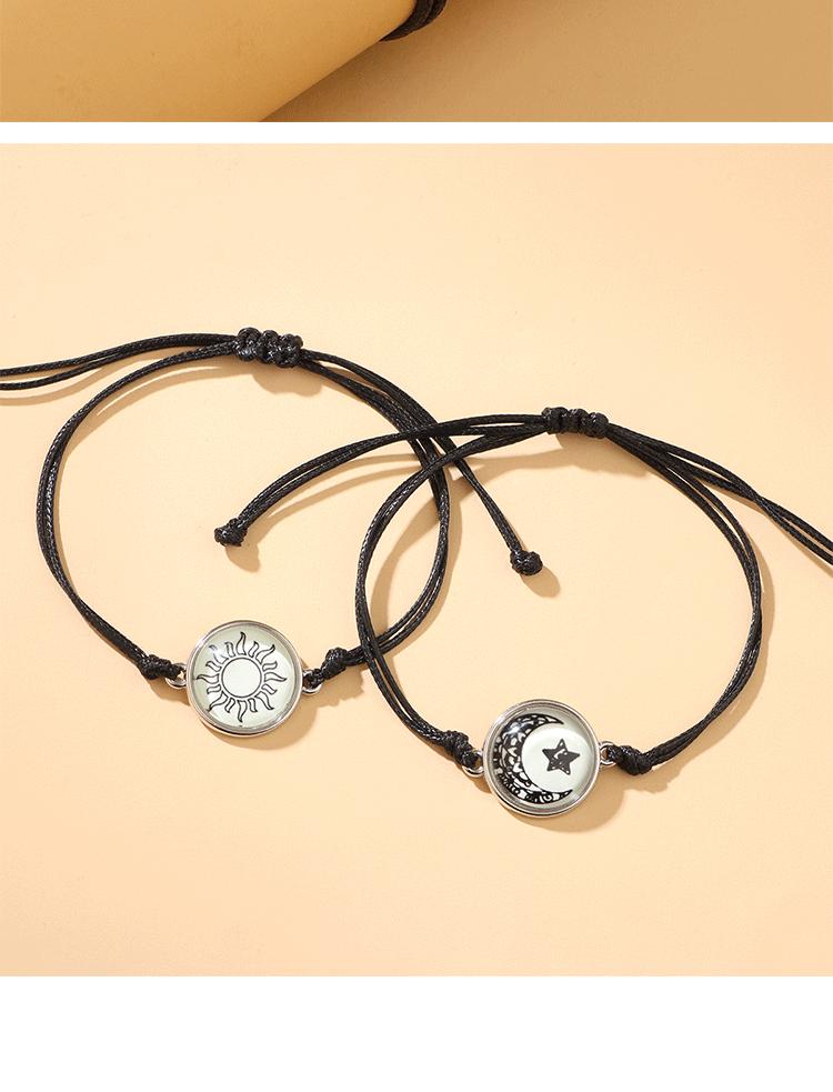 Bracelet Unisexe Breloques Papillon Soleil Lune Pierres Lumineuses Kevlar - AgorAstrA