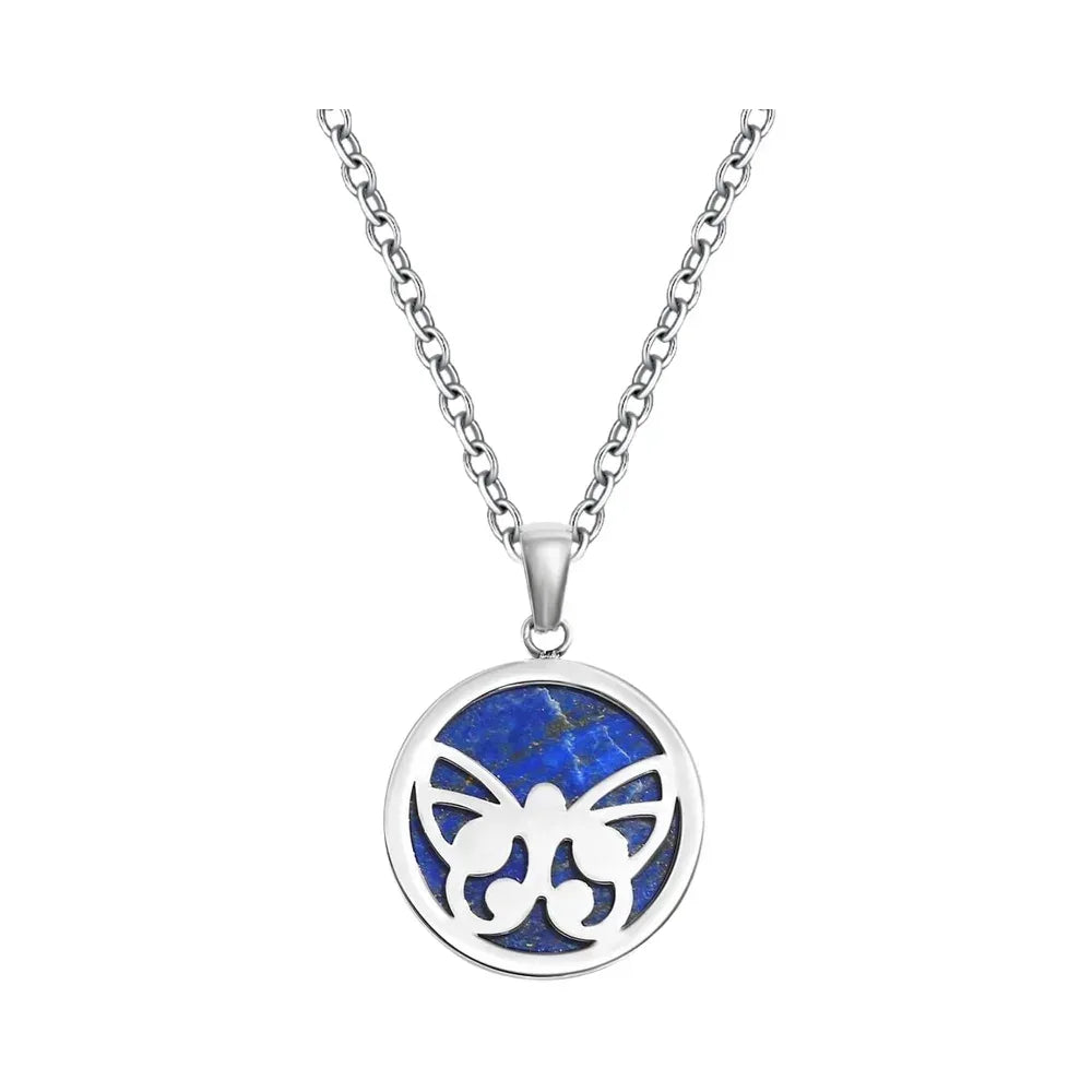 Collier Papillon TG - Pendentif Lapis Lazuli - Acier Inoxydable 45cm - Artisanal Premium - AgorAstrA