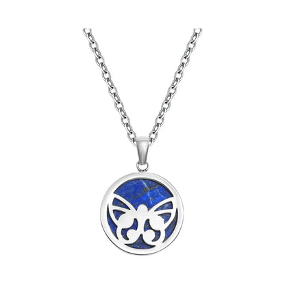 Collier Papillon TG - Pendentif Lapis Lazuli - Acier Inoxydable 45cm - Artisanal Premium - AgorAstrA