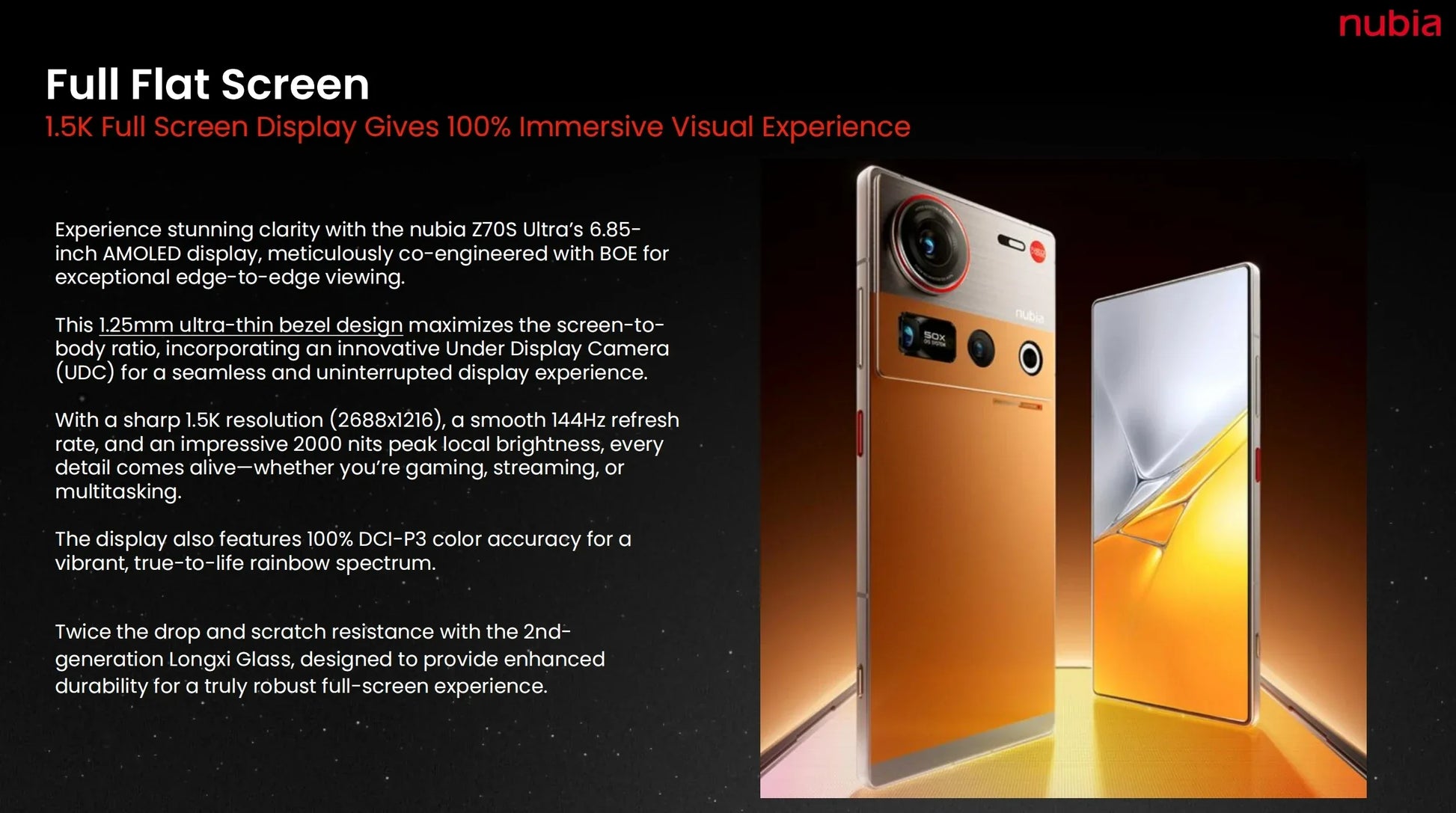 Nubia Z70S Ultra 5G - Octa Core - Batterie 6600mAh - Écran 144Hz - AgorAstrA