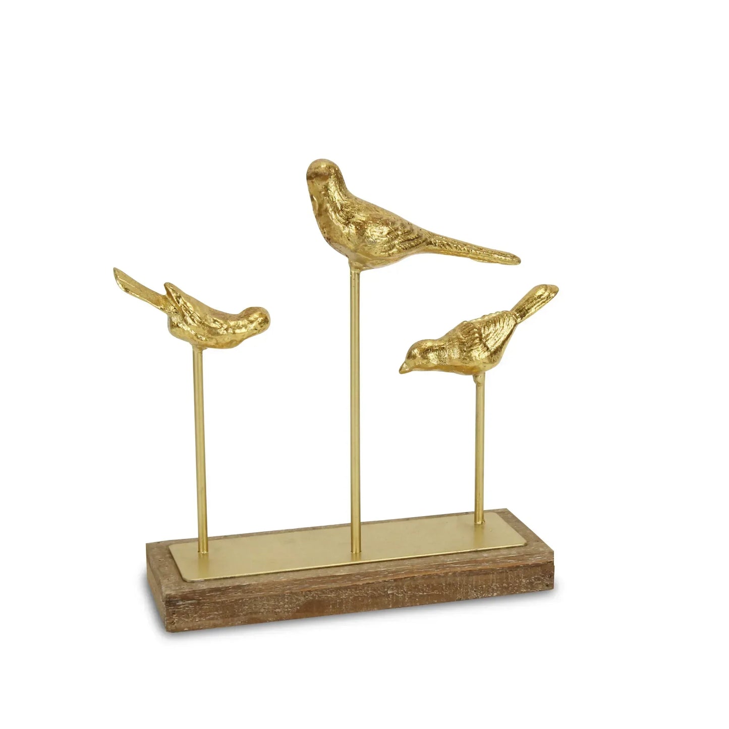 Sculpture Oiseau HMS Peinte Main 12" Art Déco Bois Aluminium Mariage - AgorAstrA
