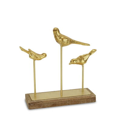 Sculpture Oiseau HMS Peinte Main 12" Art Déco Bois Aluminium Mariage - AgorAstrA