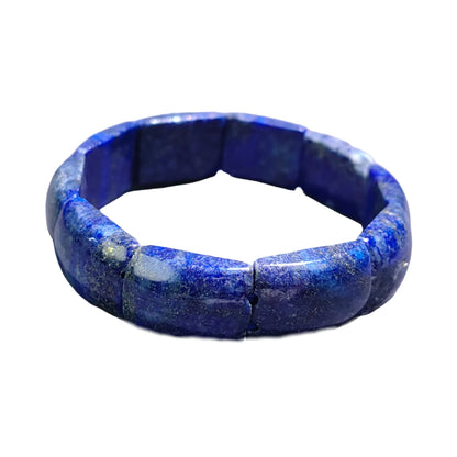 Bracelet Lapis Lazuli Perles - Chaîne Ajustable - Pierre Naturelle Bleue DIY - AgorAstrA