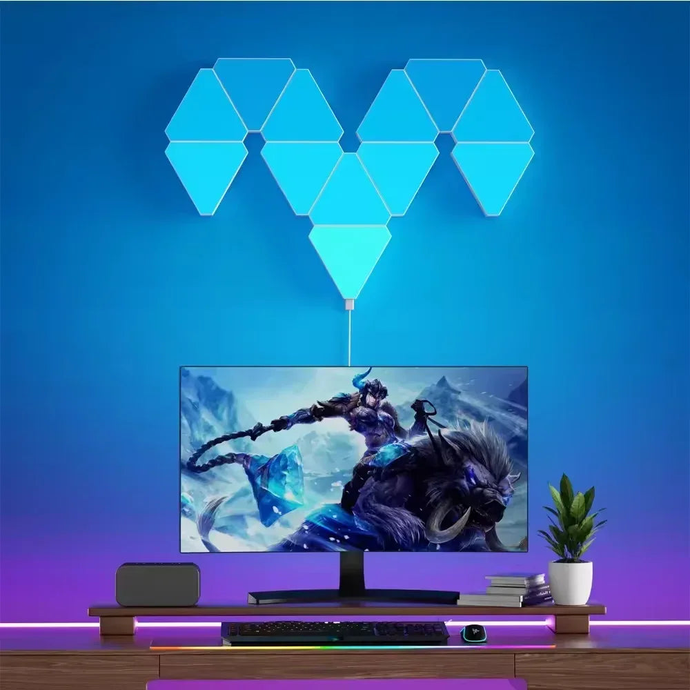 Lampe Triangulaire LED RGB DIY Contrôle App Wi-Fi Bluetooth Musique Gaming - AgorAstrA