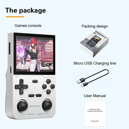 Console Portable Rétro K36 Écran IPS 3.5" Linux 64Go 16000 Jeux R36S - AgorAstrA