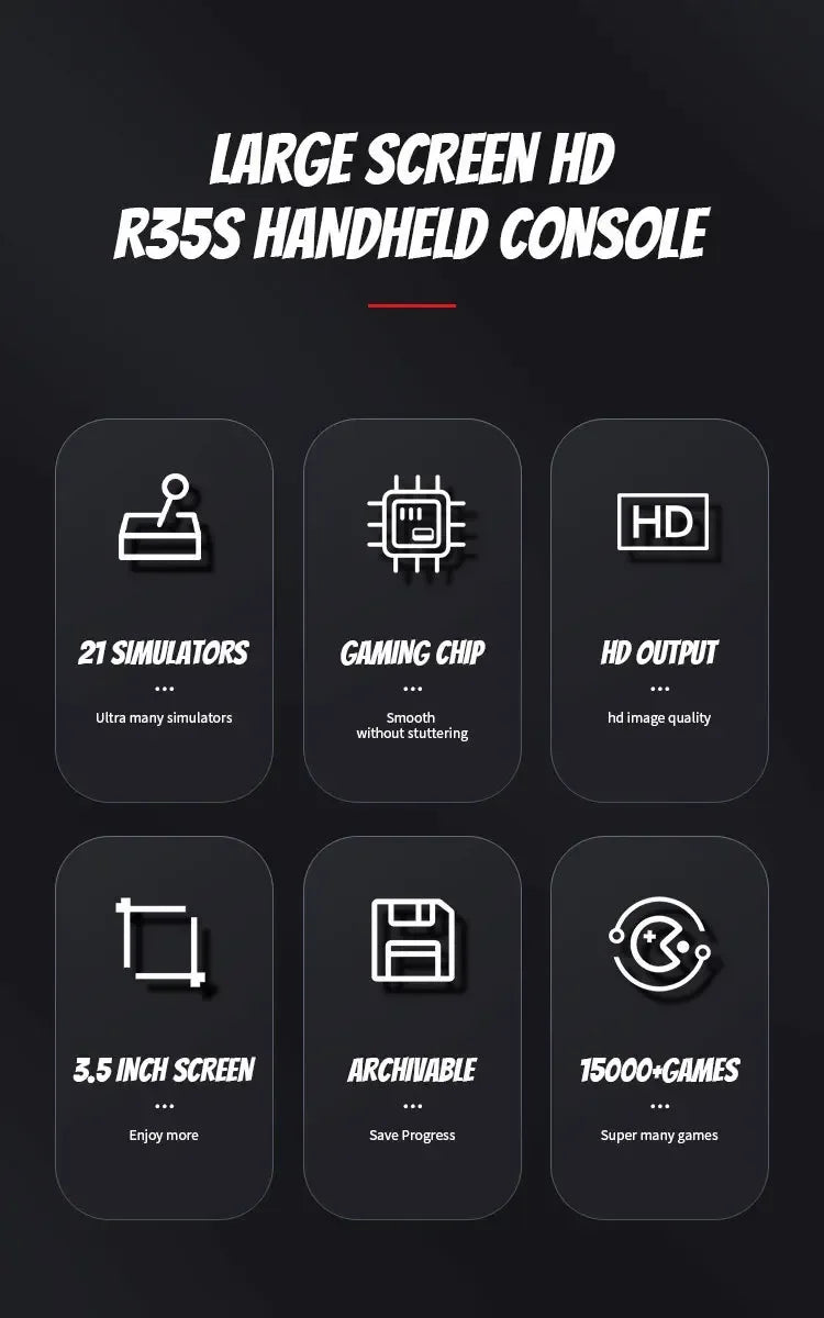 Console Portable Rétro Arkos R35S/R36S - Écran 3.5" 64GB/128GB Jeux Vidéo - AgorAstrA
