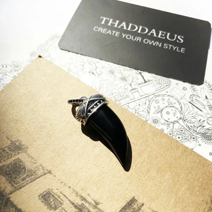 Pendentif Ethnique Maori Dent Tigre - Bijou Unisexe Symbolique Cadeau - AgorAstrA