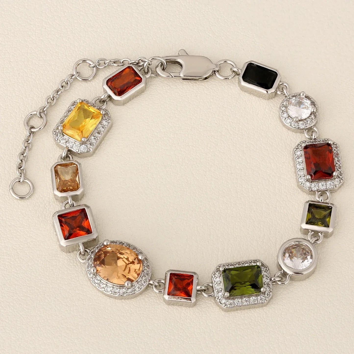 Collier ras du cou orné de pierres multicolores scintillantes CZ 5A, bijou de soirée et de bal - AgorAstrA