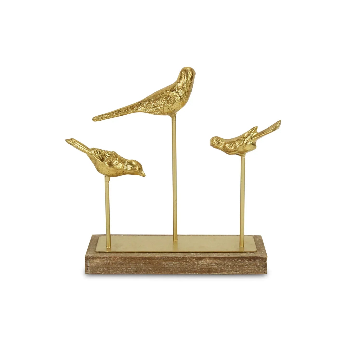 Sculpture Oiseau HMS Peinte Main 12" Art Déco Bois Aluminium Mariage - AgorAstrA