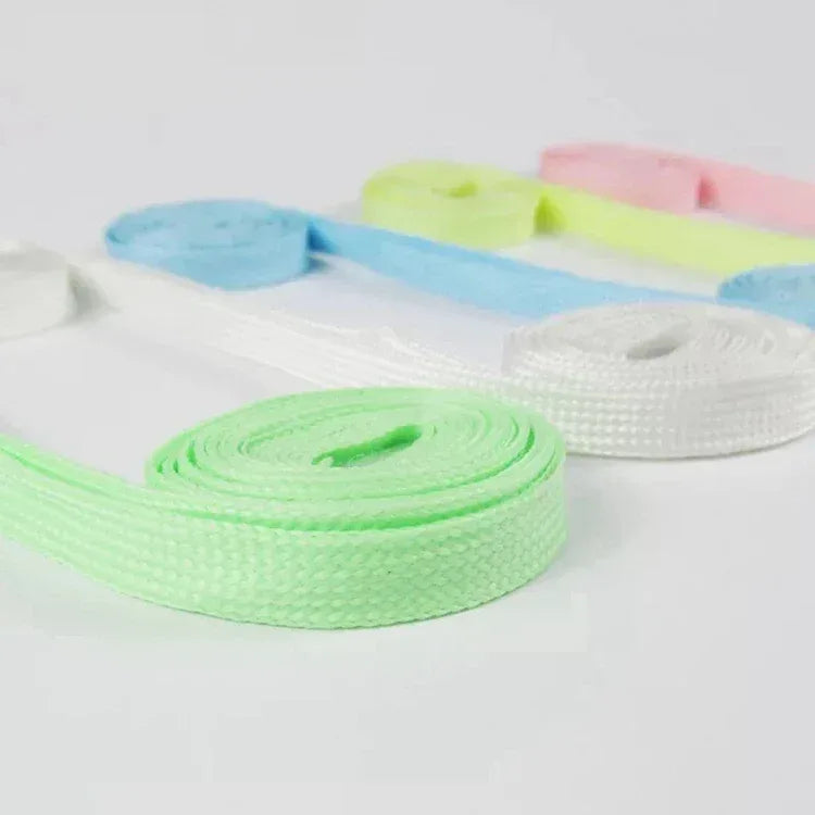 Lacets Plats Fluorescents Lumineux Nuit - Sneakers Polyester Durable - AgorAstrA