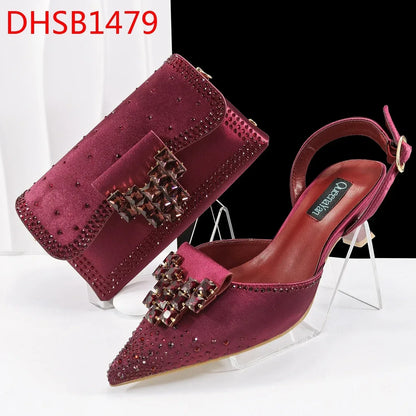 Chaussures Soirée Africaines Femme Bout Pointu avec Sac Assorti Mariage - AgorAstrA