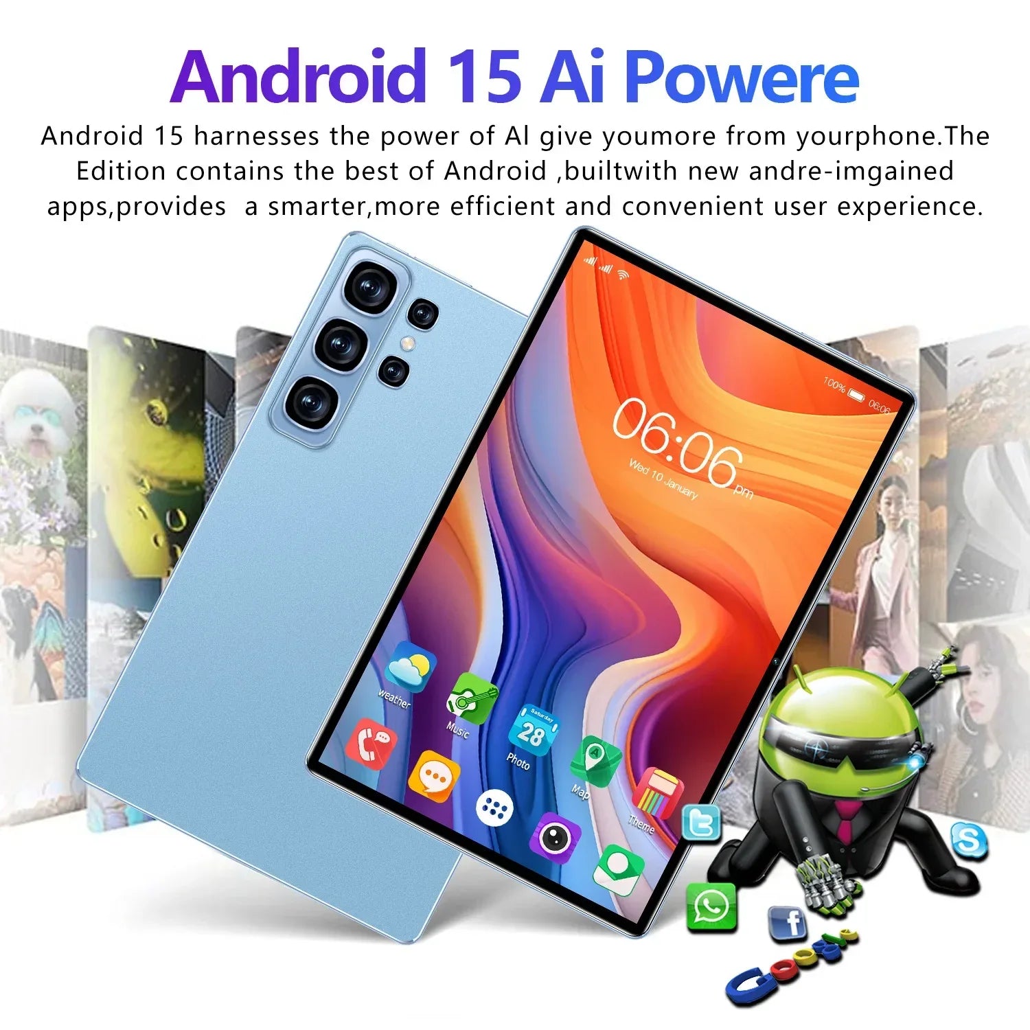 Tablette Android 15 S26Ultra 11 Pouces 24Go RAM 2To - Double SIM 4G/5G - AgorAstrA