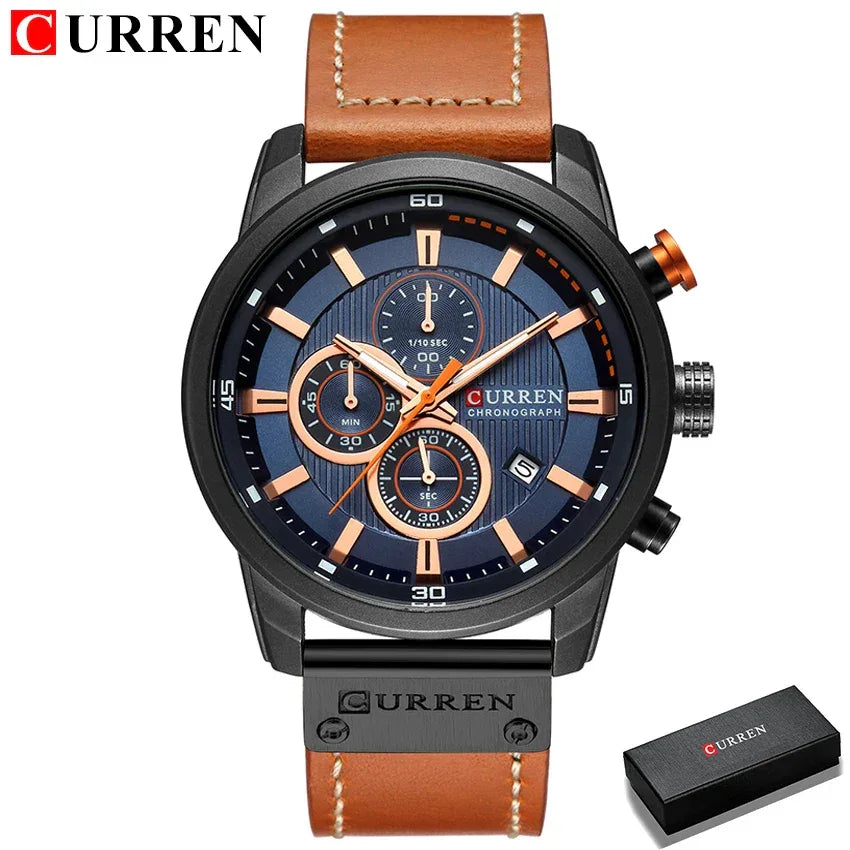 Montre Homme CURREN Fashion Date Quartz - Chronographe Luxe Sport - AgorAstrA