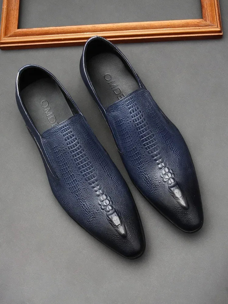 Chaussures habillées pour homme en cuir de vachette véritable, style élégant et authentique, tendance 2026, idéales pour les mariages et les fêtes. - AgorAstrA