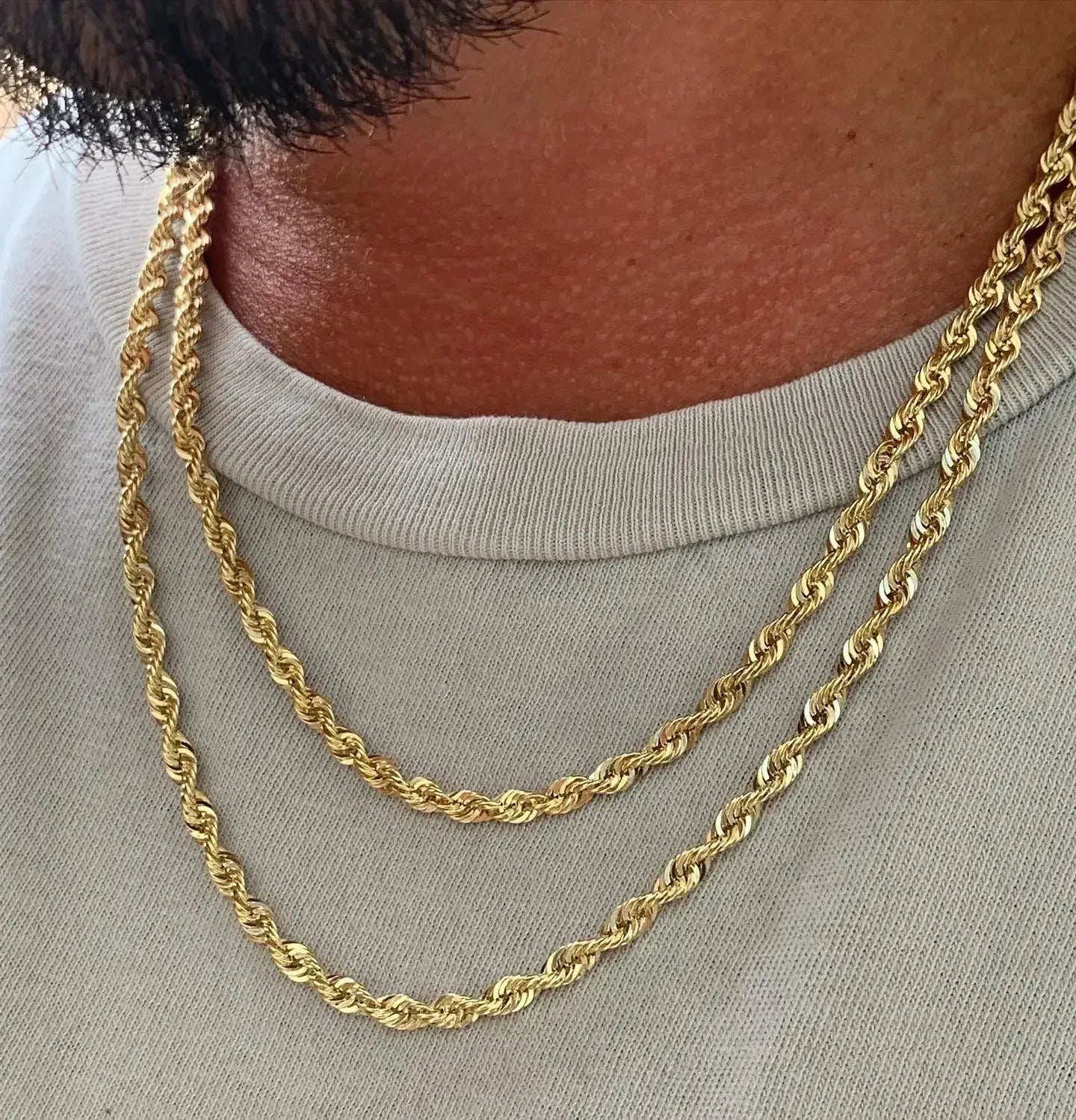 Chaîne Couleur Argent et Or - Maille Diamant Mixte AAA GEMS - AgorAstrA