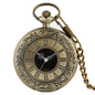 Montre de poche unisexe vintage noire à chiffres romains, style steampunk, avec pendentif et chaîne - Cadeau P427 - AgorAstrA