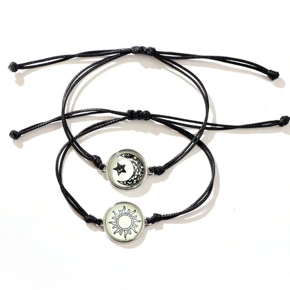 Bracelet Unisexe Breloques Papillon Soleil Lune Pierres Lumineuses Kevlar - AgorAstrA