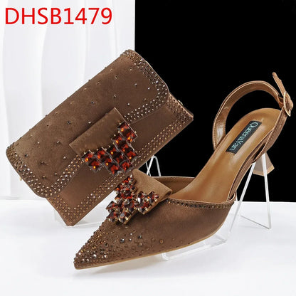Chaussures Soirée Africaines Femme Bout Pointu avec Sac Assorti Mariage - AgorAstrA