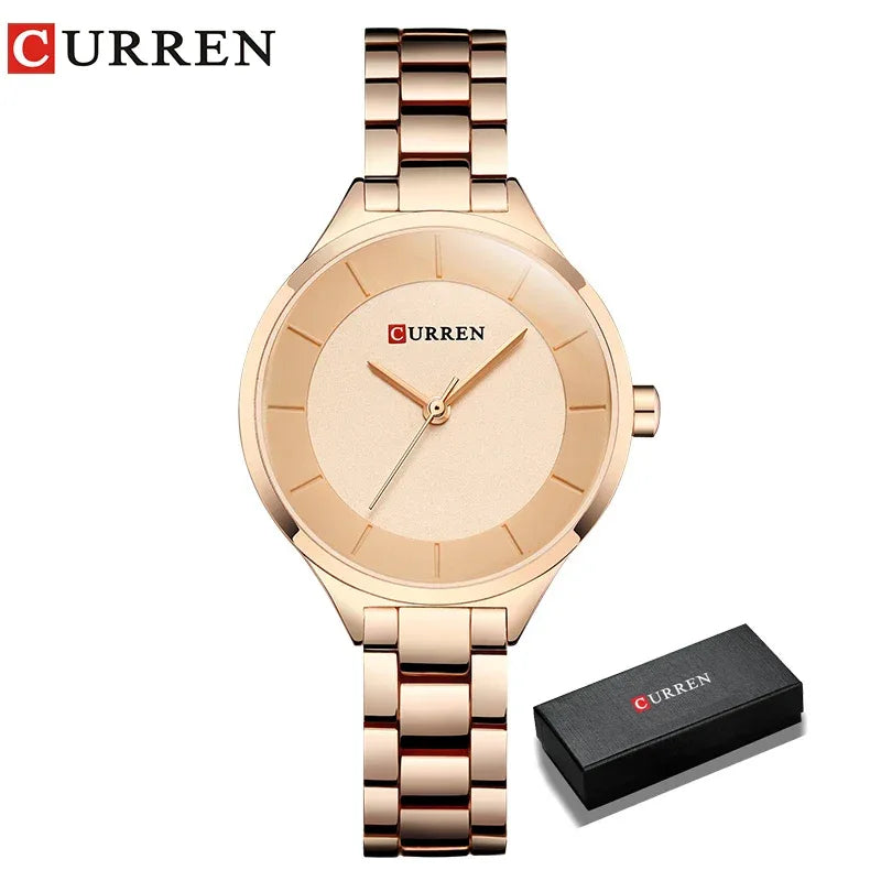 Montre Femme CURREN Acier Inoxydable Quartz Élégante - AgorAstrA