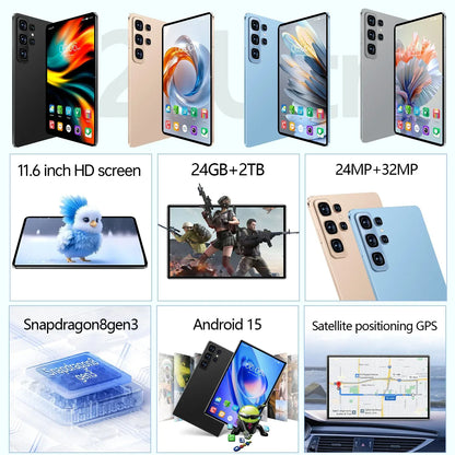 Tablette Android 15 S26Ultra 11 Pouces 24Go RAM 2To - Double SIM 4G/5G - AgorAstrA