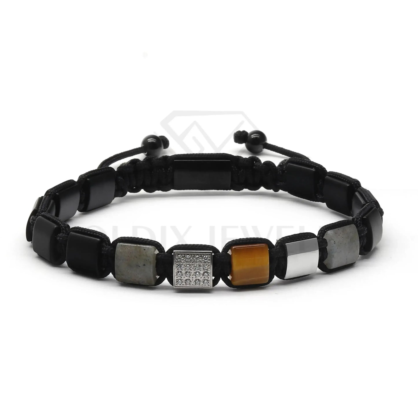 Bracelet Perles Agate 8mm Goldix - Œil de Tigre Lapis Malachite Onyx - Homme Cadeau - AgorAstrA