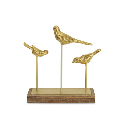 Sculpture Oiseau HMS Peinte Main 12" Art Déco Bois Aluminium Mariage - AgorAstrA