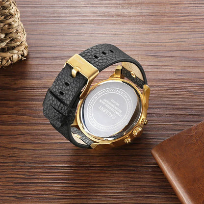 Montres pour hommes Cagarny, montres-bracelets à quartz tendance pour hommes, grande montre élégante avec bracelet en cuir, affichage 2 temps, style militaire, Relogio Masculino D6820 - AgorAstrA