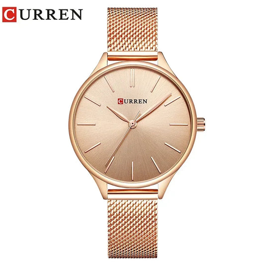 Montre Femme CURREN Bracelet Simple Tendance - Quartz Élégante - AgorAstrA