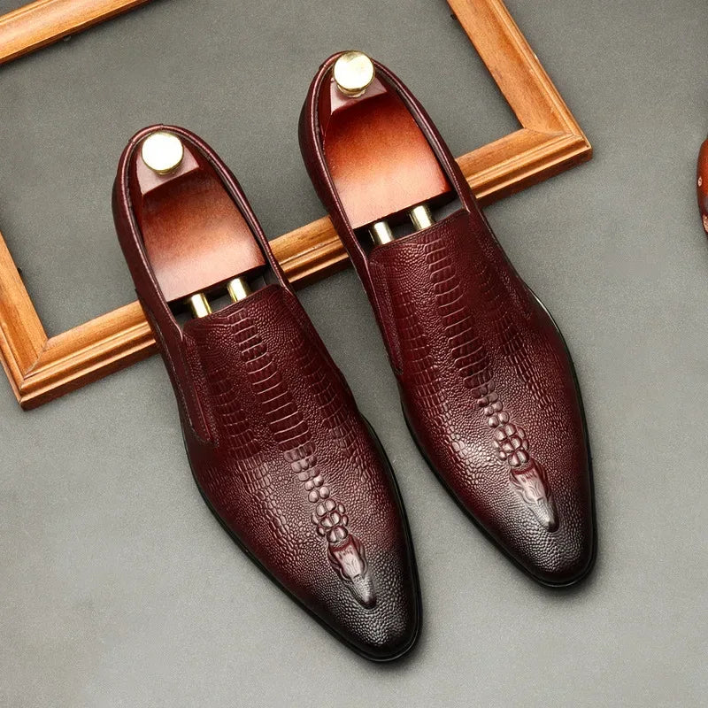 Chaussures habillées pour homme en cuir de vachette véritable, style élégant et authentique, tendance 2026, idéales pour les mariages et les fêtes. - AgorAstrA