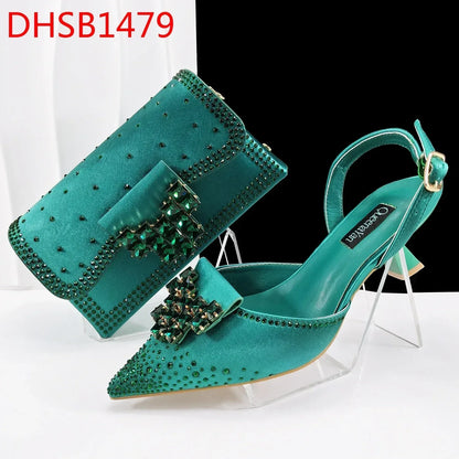 Chaussures Soirée Africaines Femme Bout Pointu avec Sac Assorti Mariage - AgorAstrA