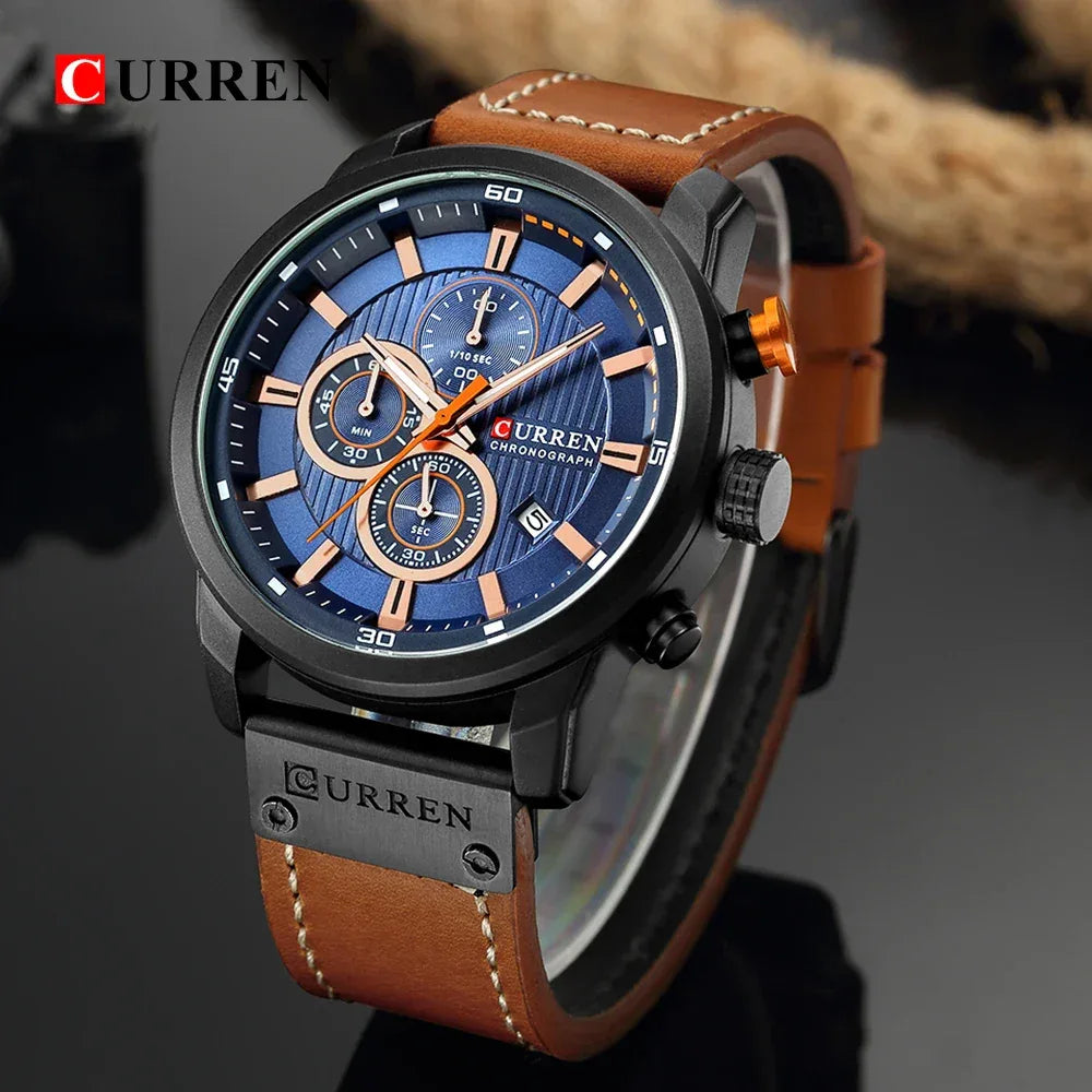 Montre Homme CURREN Fashion Date Quartz - Chronographe Luxe Sport - AgorAstrA