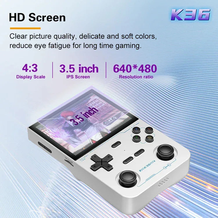Console Portable Rétro K36 Écran IPS 3.5" Linux 64Go 16000 Jeux R36S - AgorAstrA