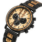 Montre Homme BOBO BIRD Bois Chronographe - Style Militaire Coffret Cadeau - AgorAstrA