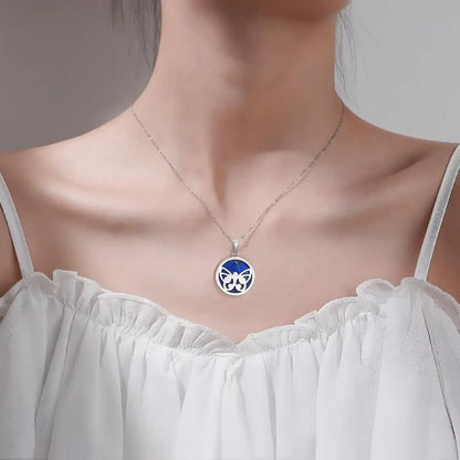 Collier Papillon TG - Pendentif Lapis Lazuli - Acier Inoxydable 45cm - Artisanal Premium - AgorAstrA