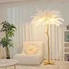 Lampadaire Nordique Branches Arbre LED Plumes Autruche Salon Déco - AgorAstrA
