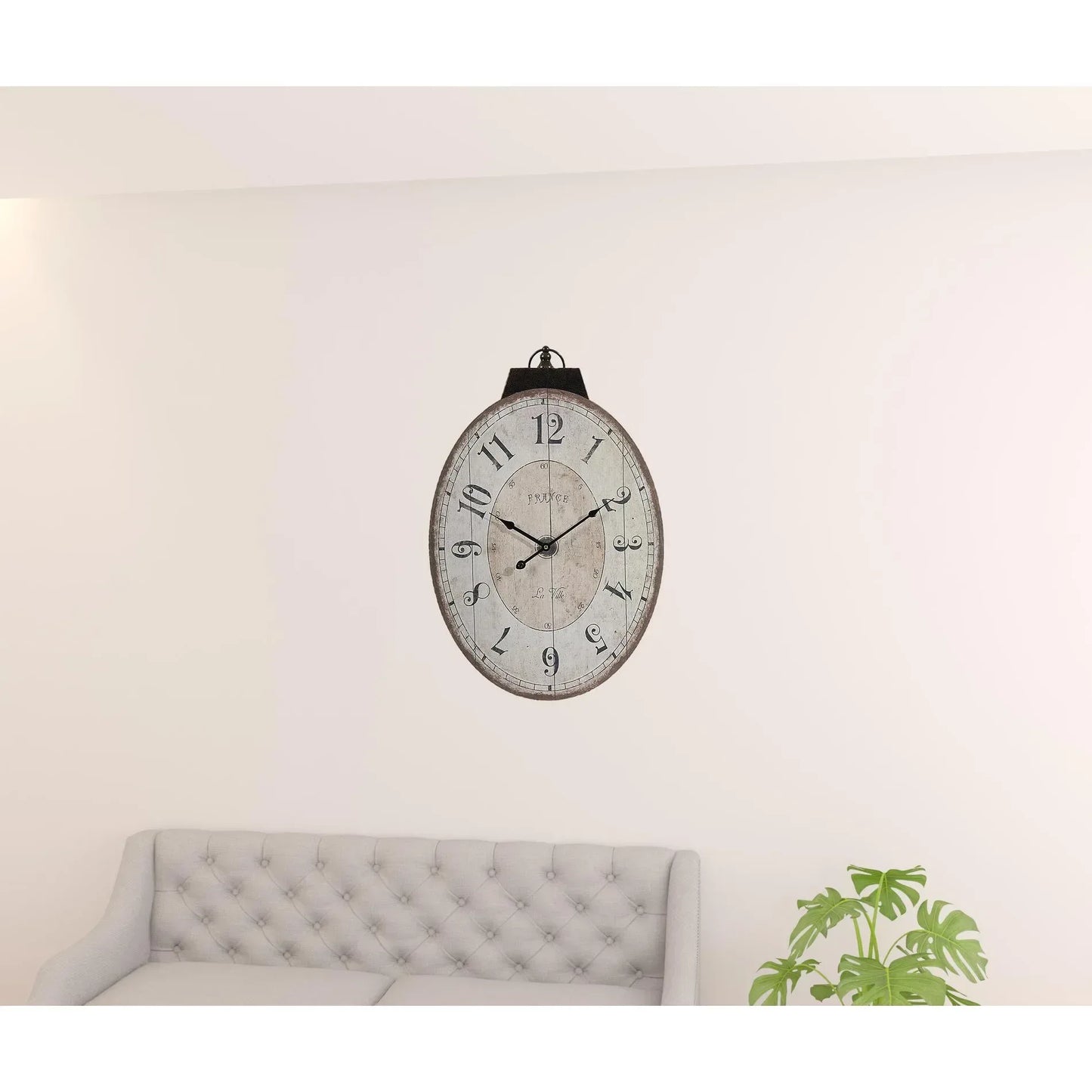 Horloge Murale HMS 18" Bois Ivoire Paon - Déco Élégante - AgorAstrA