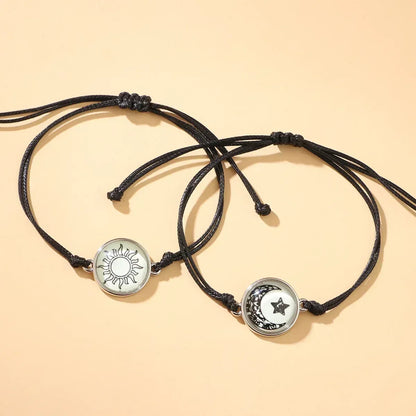 Bracelet Unisexe Breloques Papillon Soleil Lune Pierres Lumineuses Kevlar - AgorAstrA