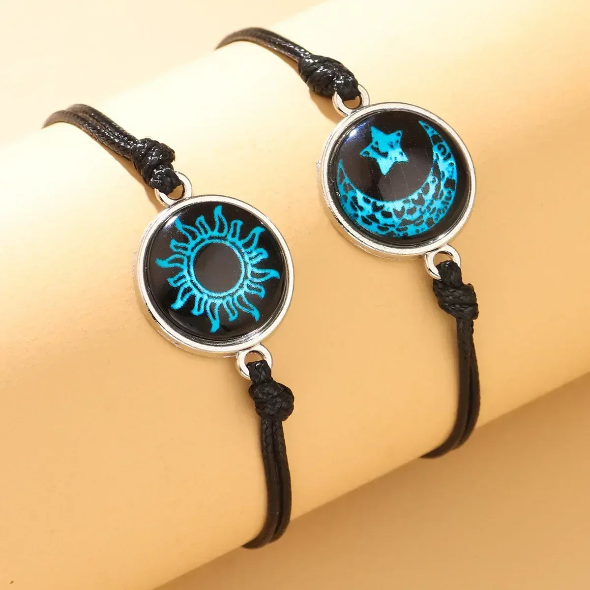 Bracelet Unisexe Breloques Papillon Soleil Lune Pierres Lumineuses Kevlar - AgorAstrA