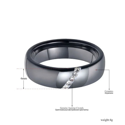 Bagues en céramique taillée noir et blanc tendance Lokaer, bijoux classiques de mariage et de fiançailles pour femmes, Anneaux Anillos R18014 - AgorAstrA