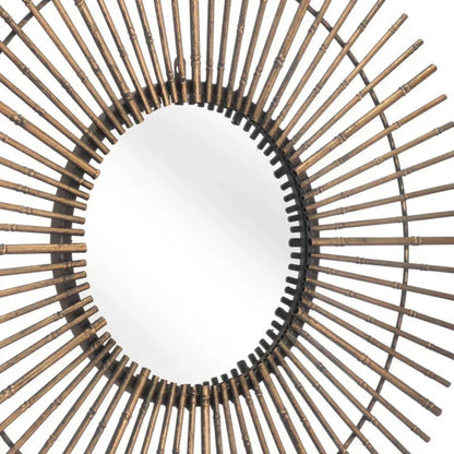 Miroir tribal antique HMS Gold, design Art déco, en laiton, différentes tailles, pour chambre/salle de bain, épaisseur 1-5 mm - AgorAstrA